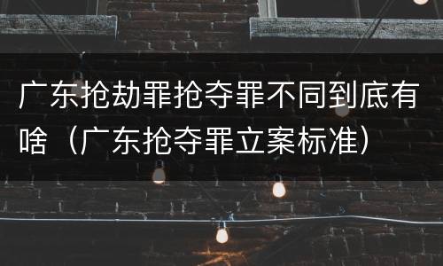 广东抢劫罪抢夺罪不同到底有啥（广东抢夺罪立案标准）