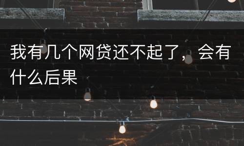 我有几个网贷还不起了，会有什么后果