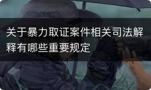 关于暴力取证案件相关司法解释有哪些重要规定