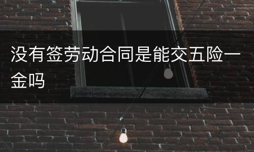 没有签劳动合同是能交五险一金吗