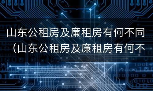 山东公租房及廉租房有何不同（山东公租房及廉租房有何不同呢）