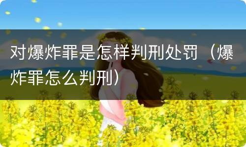 对爆炸罪是怎样判刑处罚（爆炸罪怎么判刑）