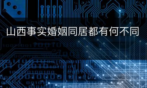 山西事实婚姻同居都有何不同