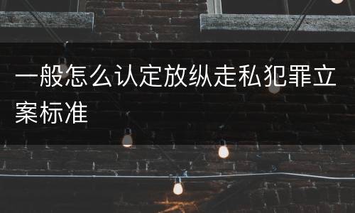 一般怎么认定放纵走私犯罪立案标准
