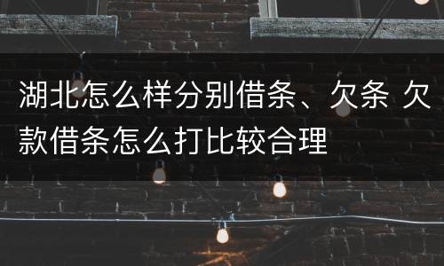 湖北怎么样分别借条、欠条 欠款借条怎么打比较合理