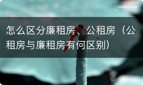 怎么区分廉租房、公租房（公租房与廉租房有何区别）