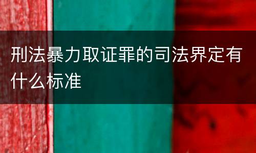 刑法暴力取证罪的司法界定有什么标准