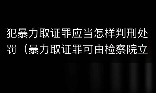犯暴力取证罪应当怎样判刑处罚（暴力取证罪可由检察院立案侦查）