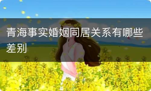 青海事实婚姻同居关系有哪些差别