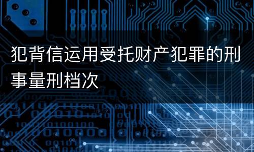 犯背信运用受托财产犯罪的刑事量刑档次