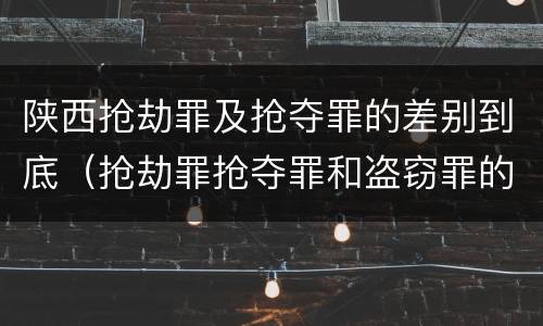 陕西抢劫罪及抢夺罪的差别到底（抢劫罪抢夺罪和盗窃罪的区别）