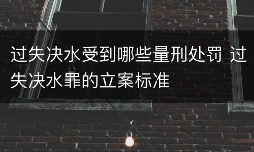 过失决水受到哪些量刑处罚 过失决水罪的立案标准
