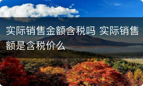 实际销售金额含税吗 实际销售额是含税价么