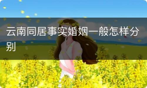 云南同居事实婚姻一般怎样分别