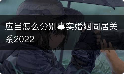 应当怎么分别事实婚姻同居关系2022