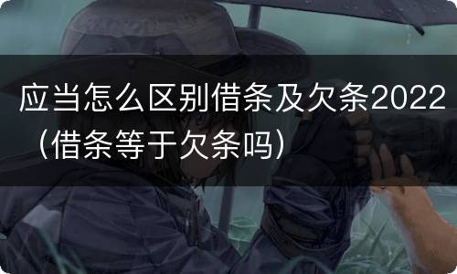 应当怎么区别借条及欠条2022（借条等于欠条吗）