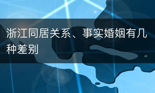 浙江同居关系、事实婚姻有几种差别