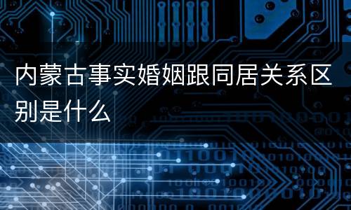 内蒙古事实婚姻跟同居关系区别是什么