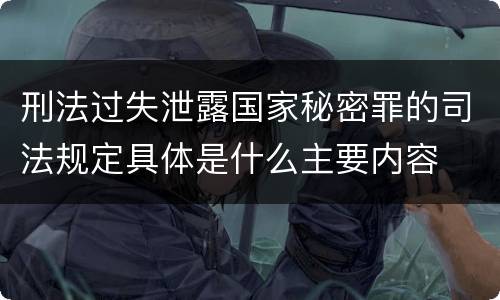 刑法过失泄露国家秘密罪的司法规定具体是什么主要内容
