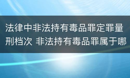 法律中非法持有毒品罪定罪量刑档次 非法持有毒品罪属于哪一类