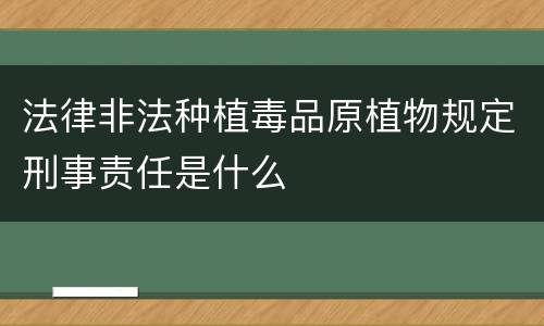 法律非法种植毒品原植物规定刑事责任是什么