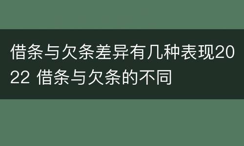 借条与欠条差异有几种表现2022 借条与欠条的不同