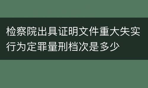 检察院出具证明文件重大失实行为定罪量刑档次是多少