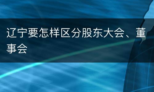 辽宁要怎样区分股东大会、董事会