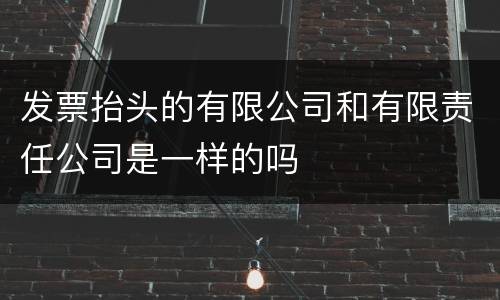 发票抬头的有限公司和有限责任公司是一样的吗