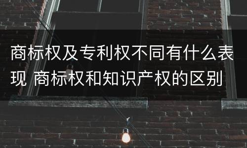 商标权及专利权不同有什么表现 商标权和知识产权的区别
