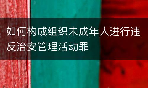 如何构成组织未成年人进行违反治安管理活动罪