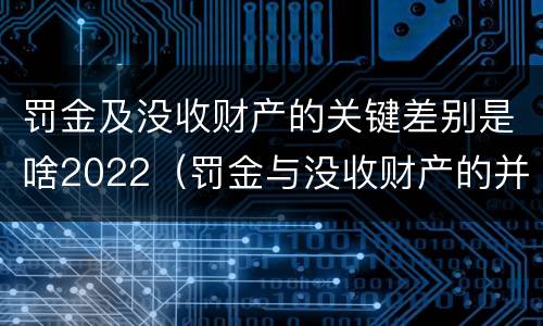 罚金及没收财产的关键差别是啥2022（罚金与没收财产的并罚）