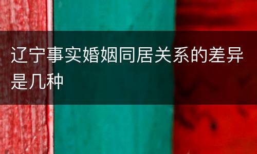 辽宁事实婚姻同居关系的差异是几种