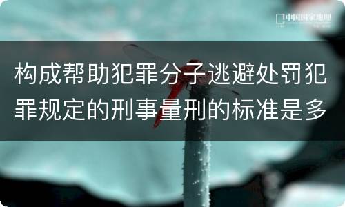 构成帮助犯罪分子逃避处罚犯罪规定的刑事量刑的标准是多少