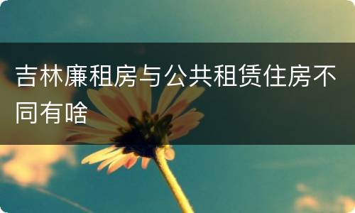 吉林廉租房与公共租赁住房不同有啥