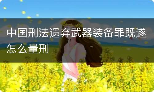 中国刑法遗弃武器装备罪既遂怎么量刑