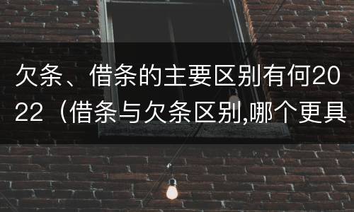 欠条、借条的主要区别有何2022（借条与欠条区别,哪个更具法律）