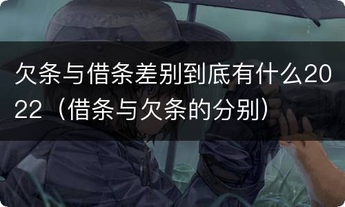 欠条与借条差别到底有什么2022（借条与欠条的分别）