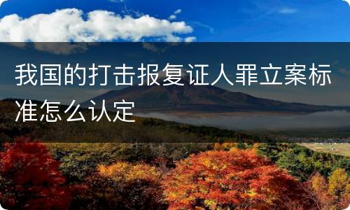 我国的打击报复证人罪立案标准怎么认定