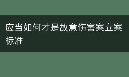应当如何才是故意伤害案立案标准