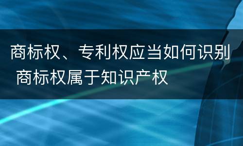商标权、专利权应当如何识别 商标权属于知识产权