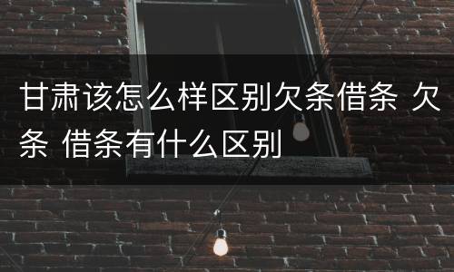 甘肃该怎么样区别欠条借条 欠条 借条有什么区别