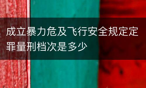 成立暴力危及飞行安全规定定罪量刑档次是多少