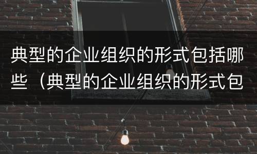典型的企业组织的形式包括哪些(典型的企业组织的形式包括哪些方面)