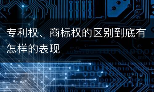 专利权、商标权的区别到底有怎样的表现