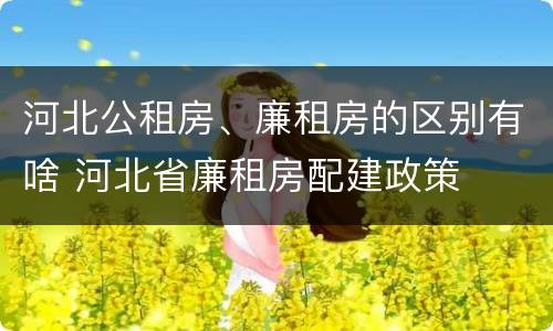河北公租房、廉租房的区别有啥 河北省廉租房配建政策
