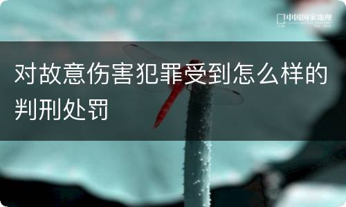 对故意伤害犯罪受到怎么样的判刑处罚