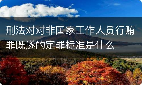 刑法对对非国家工作人员行贿罪既遂的定罪标准是什么