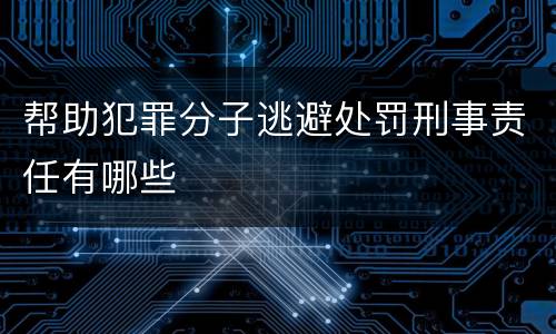 帮助犯罪分子逃避处罚刑事责任有哪些