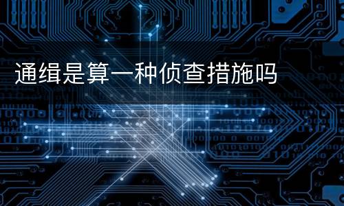 通缉是算一种侦查措施吗